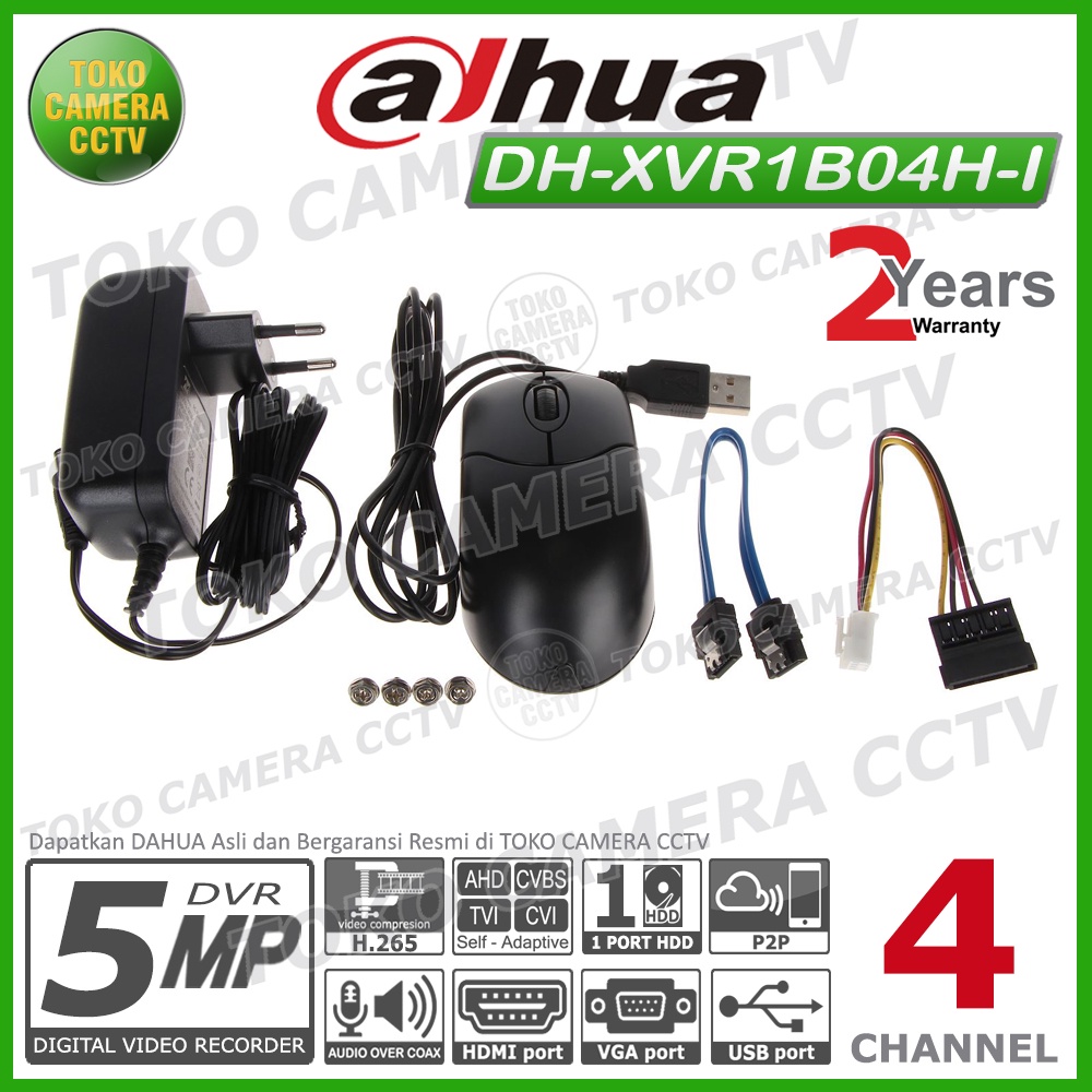 DVR DAHUA 4 CHANNEL DH-XVR1B04H-I 5MP XVR 1B04H I DVR 4CH DAHUA