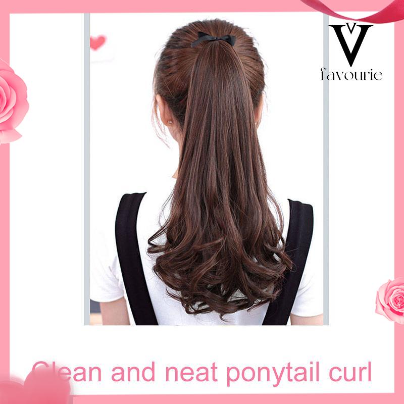 [COD]Wig Ponytail Panjang Keriting Lace-up Jenis Gelombang Besar Realistis Potongan Wig Alami-FA