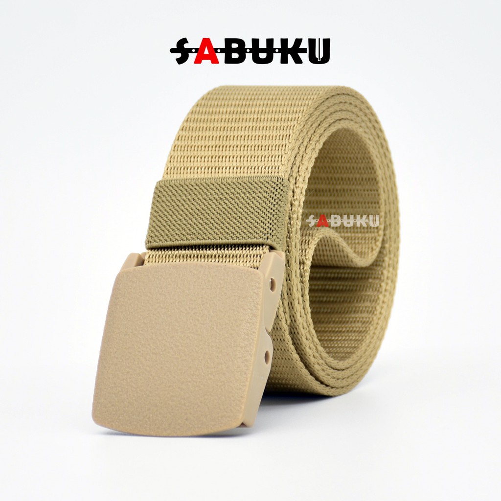 [S&amp;K] Ikat Pinggang Pria Canvas Tactical Military Belt Sabuk Pria Anti Metal Detector-SK008