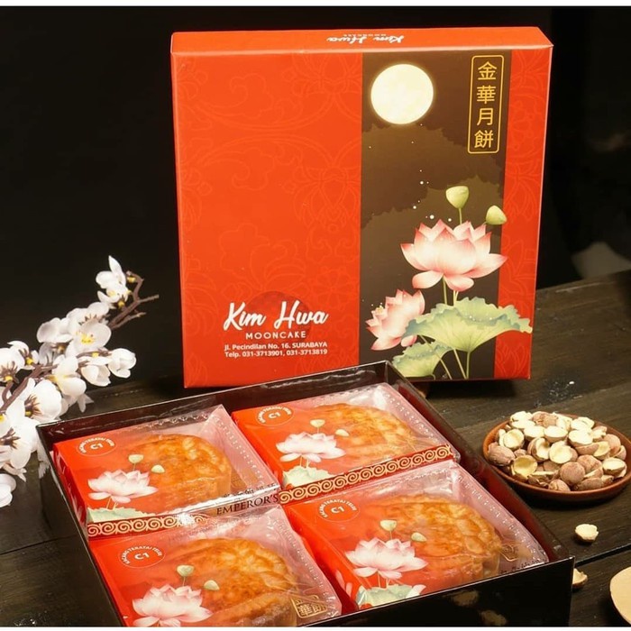 Per Box Mooncake Tong Jiu Pia Kim Hwa Rasa Mix - Moon Cake - Kue Bulan