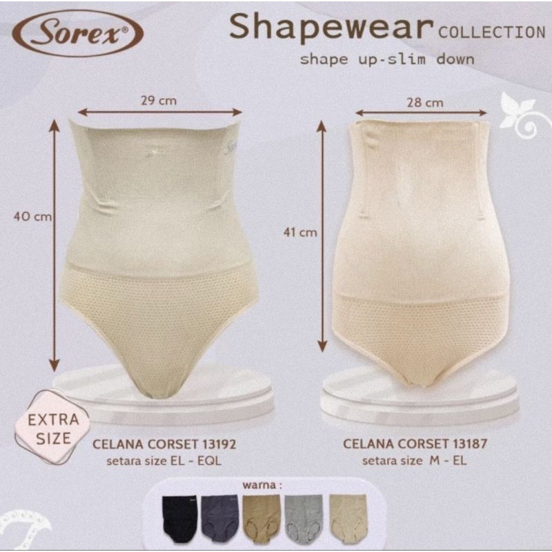 Sorex Celana Corset Pelangsing Shapewear Collection Extra Size 13192