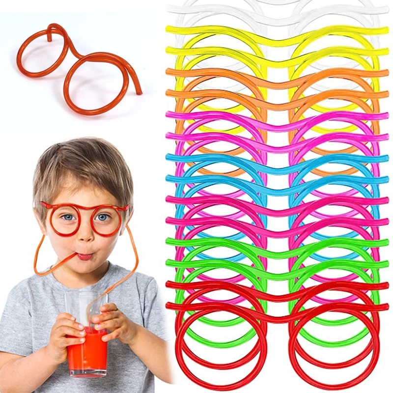 Sedotan Minum Flexible Warna-Warni Untuk Pesta Anak