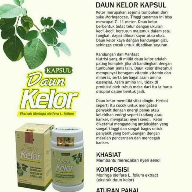 Kapsul Ekstrak Daun Kelor Tazakka Shopee Indonesia