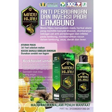 

Madu Hijau Original 100% Madu Asli Obat Asam Lambung Maag dan GERD