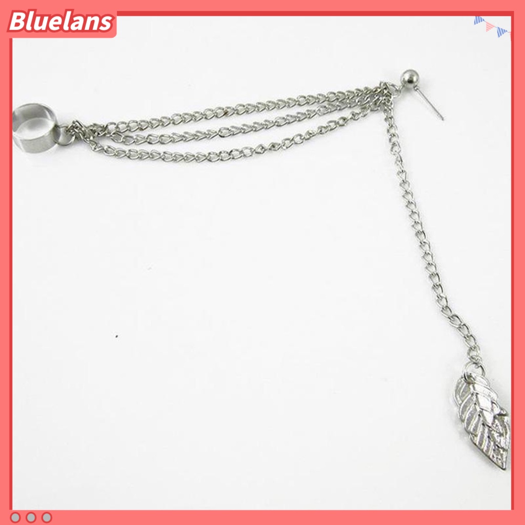 Bluelans Earrings Fashion Metal Chain Leaf Shape Female Dangle Earrings