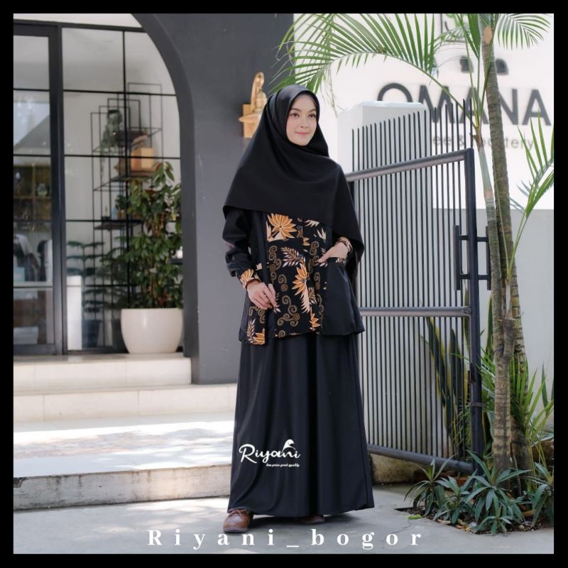 SERAGAM BATIK WANITA ADEM MERK RIYANI GAMIS BATIK TWOPIECE WANITA BATIK CEWEK KEKINIAN
