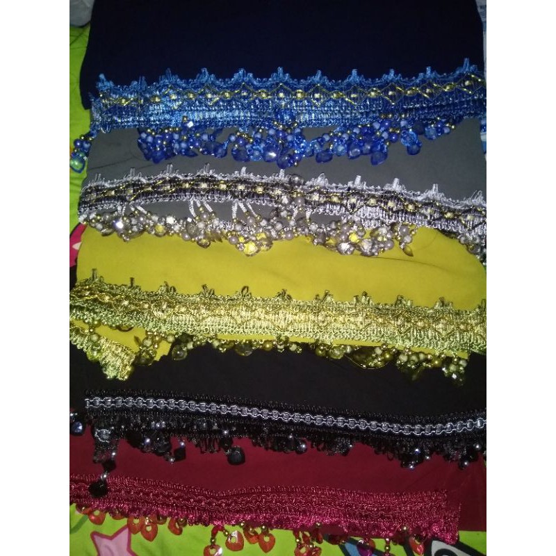 pasmina mutiara renda kuncir glamour