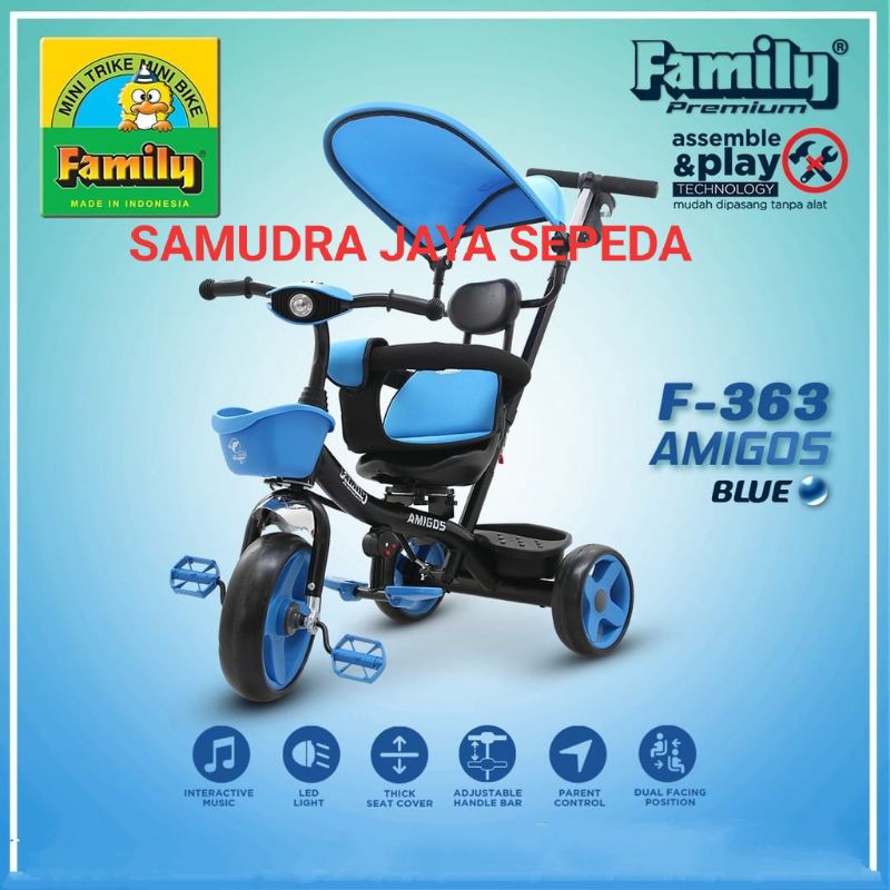 Sepeda Anak Roda Tiga FAMILY F-363 Amigos / IORA /Sepeda Anak Murah