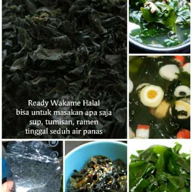 Wakame 5gr dan 10gr sup rumput laut miso soup halal dried seaweed  nori rumput laut kering biasa untuk sup tumisan ramen sup miso soup