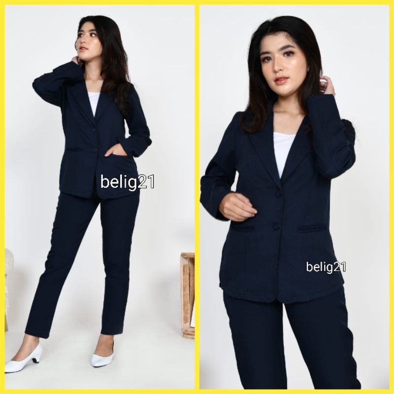 Blazer Hitam Kerja Kantor Formal Wanita Jas Wanita Hitam