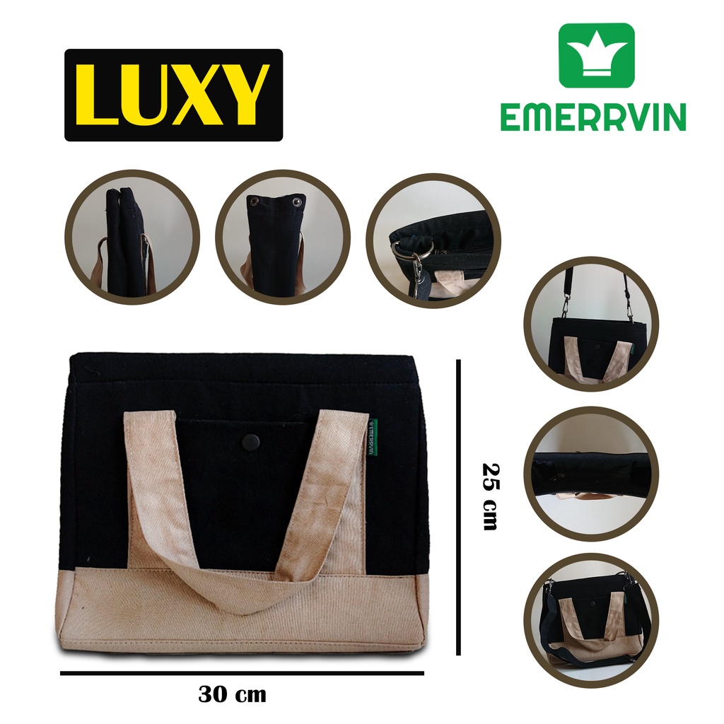 Tas Selempang / Tas Bahu / Tote Bag Wanita Kekinian  Canvas LUXY