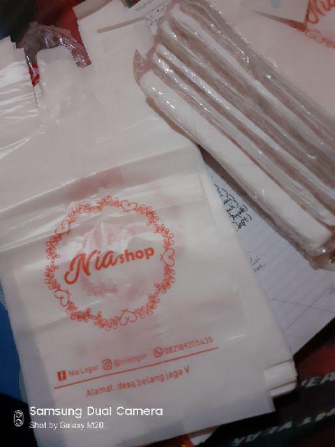 Plastik Kresek A100pcs + Sablon Uk 15x25, Free Desain Kantong Plastik