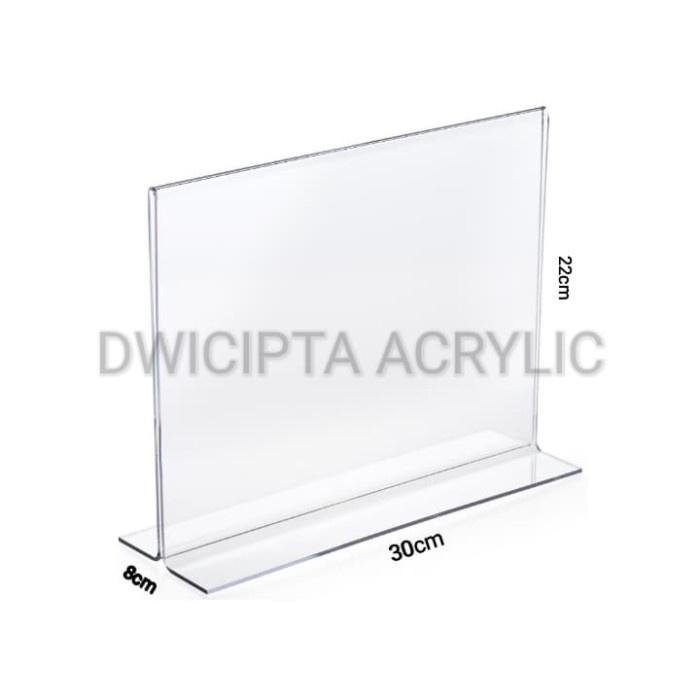 

Grosir Acrylic POP A4 model T Tidur / berdiri / Tempat menu / Tent holder