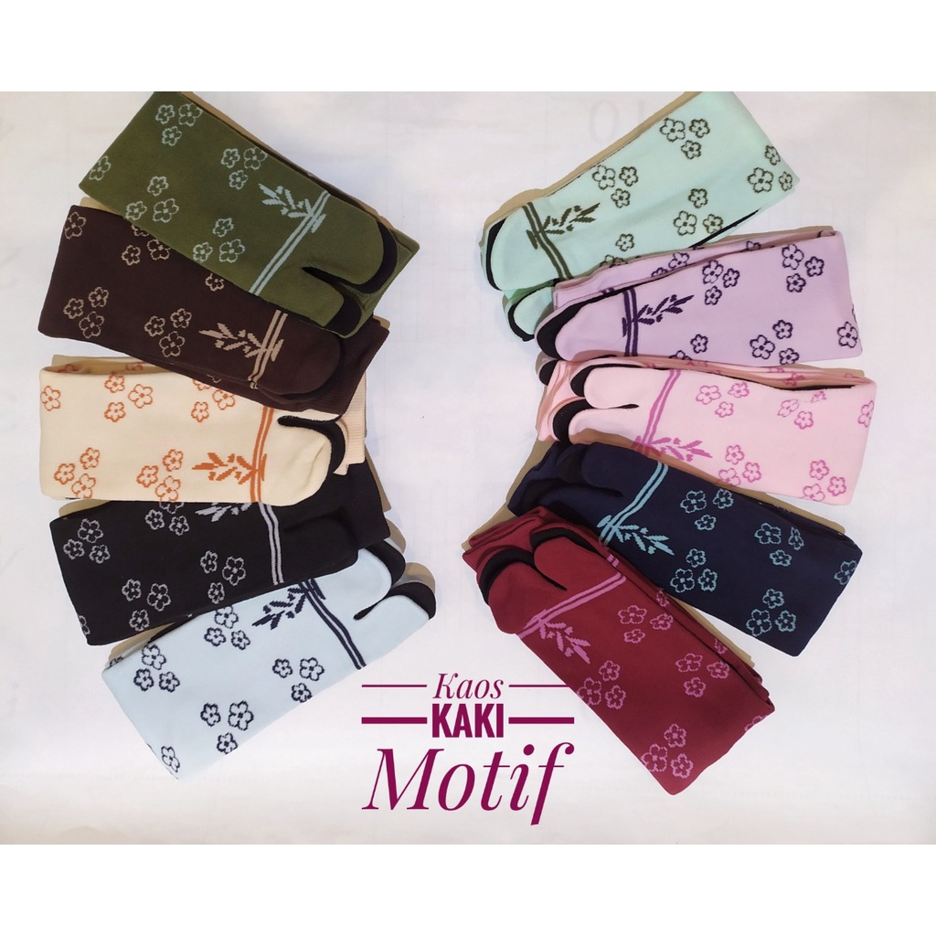 Sun888 Kaos Kaki Wanita Kaos Kaki Muslimah Kaos Kaki Jempol Kaos Kaki Panjang Motif Bunga