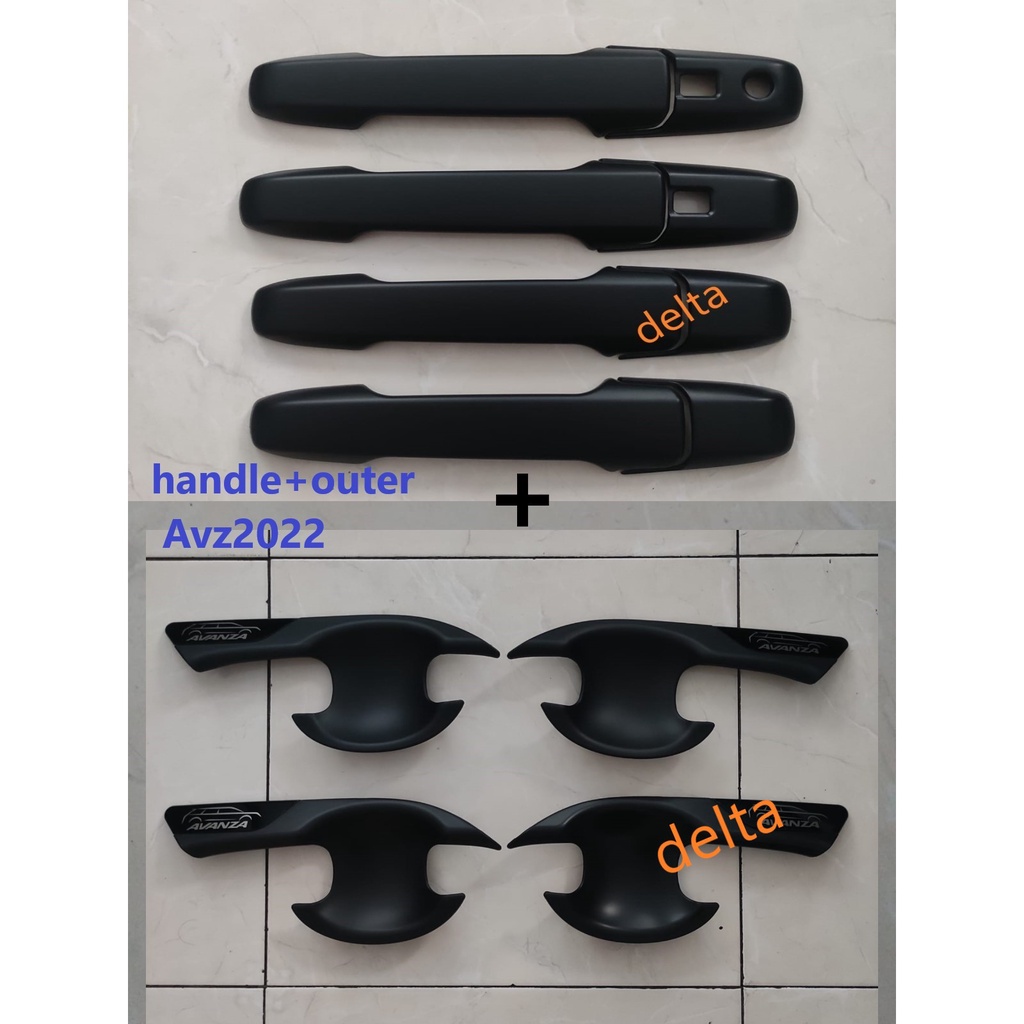 Cover Handle+Outer Avanza/Xenia 2022 Hitam Doff 4pintu komplite