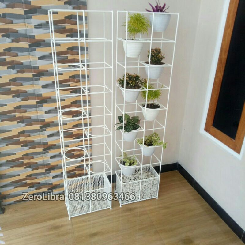 Rak pot besi - rak bunga besi - rak unik -rak tanaman - rak 8 susun(pot12)