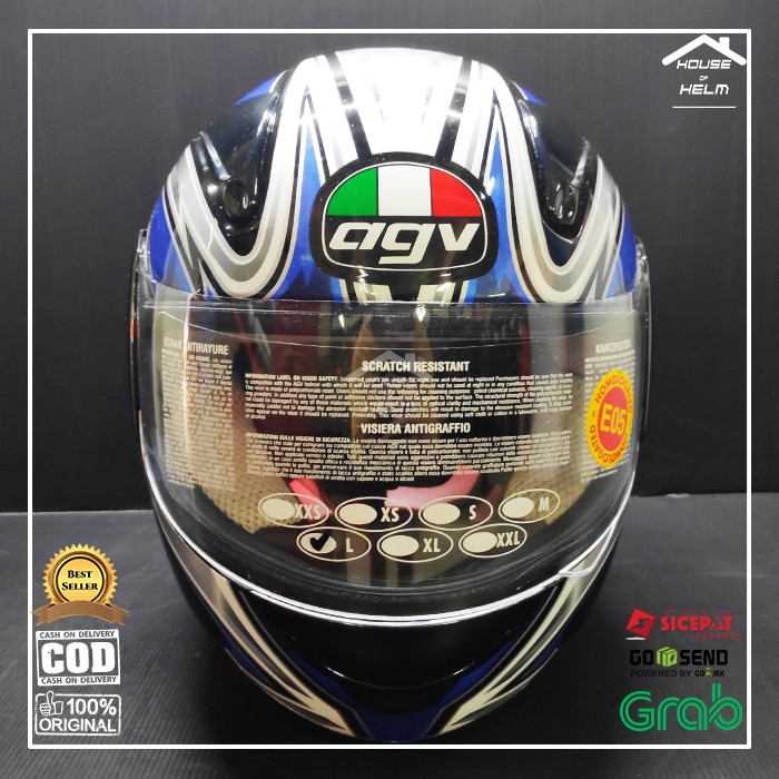 HELM FULLFACE FULL FACE FULFACE AGV KEREN CLASIC CLASSIC MURAH GP1 GP 1 2006 SILVER BLUE