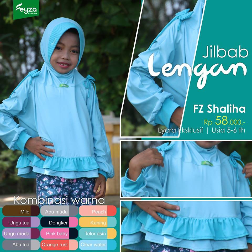 Jilbab Instan Lengan Anak Feyza Shaliha | Hijab Lengan Usia 5-6 Tahun Kerudung Instan Anak Bergo