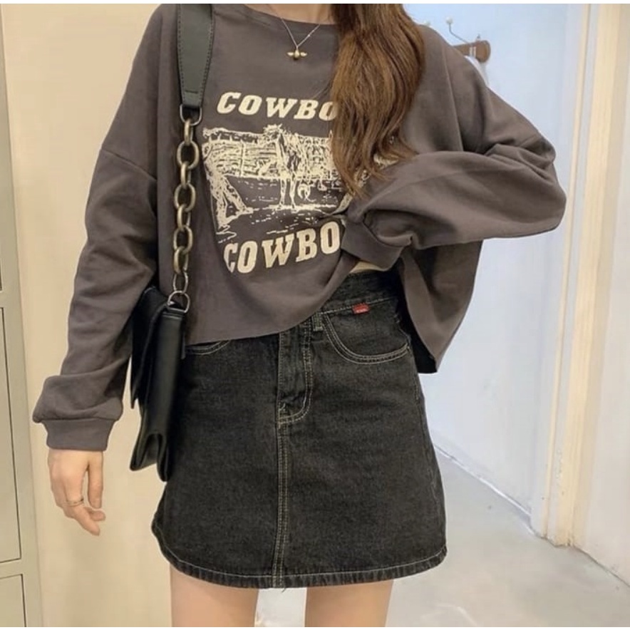 BEFAST - ZFS OOTD Wanita Sweater FIOLYN / COWBOY CUTE SWEATER FLEECE / Pakaian Sweater Wanita / Sweater Remaja Wanita Terbaru 2022 / Sweater Motif / OOTD Ala Style Korean