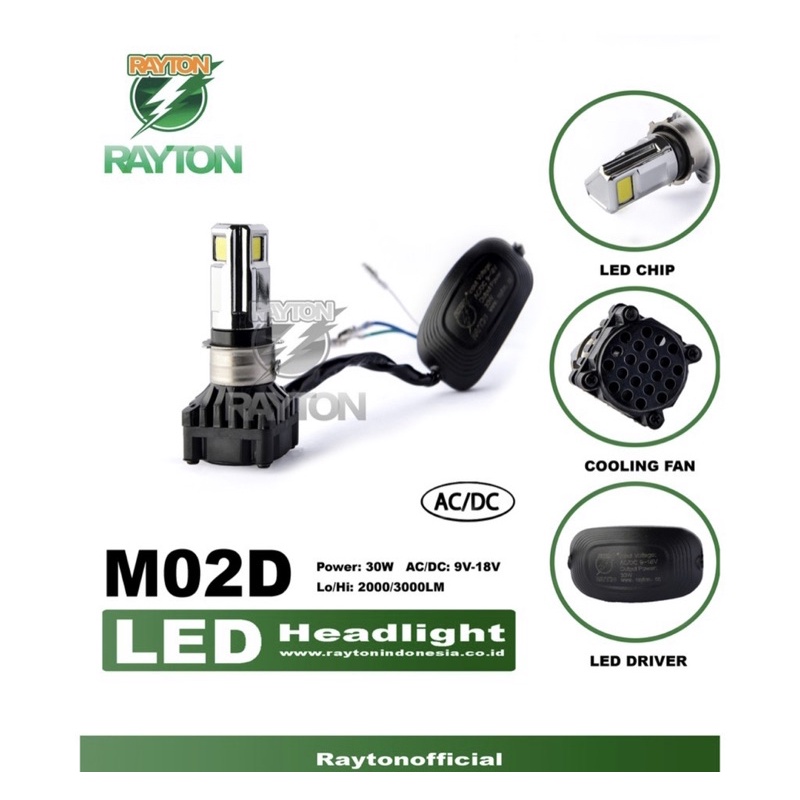 [ RTD ] Rayton LED headlamp ASLI HOLOGRAM / lampu LED kipas RTD rayton