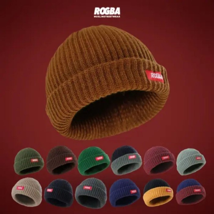 Beanie Safar ROGBA Peci Topi Kupluk Rajut Tebal Pria Dewasa