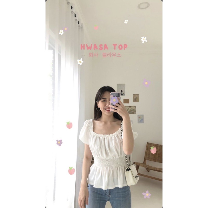 READY Hwasa Top in white Oudre Top Seollal Collection New