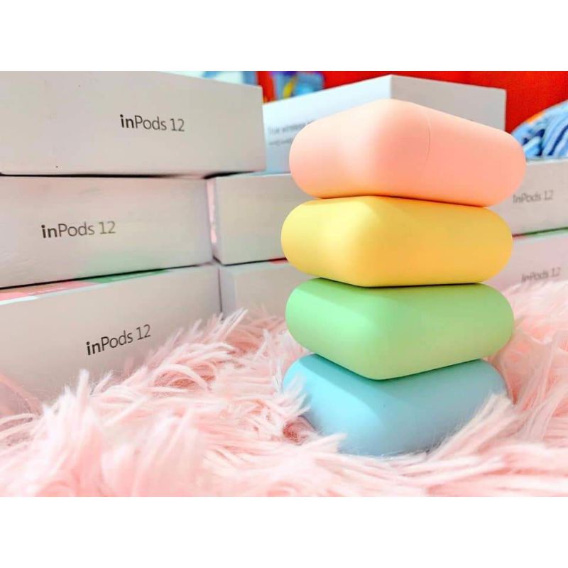 Headset Inpods 12 | i12 Macaron BLUETOOTH DENGAN KOTAK PENYIMPANAN &amp; Lanyard headphone