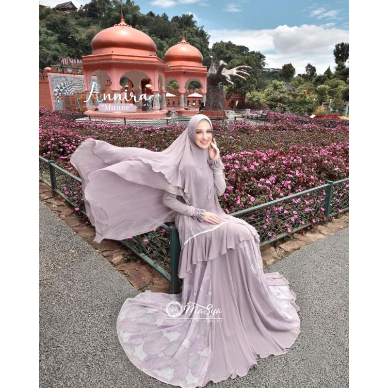 Annira Mauve - Set Gamis Syari by Masya, Madenia Syari