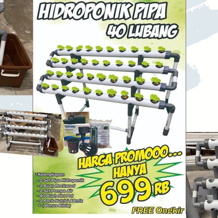 FREE ONGKIR instalasi hidroponik 40 lobang