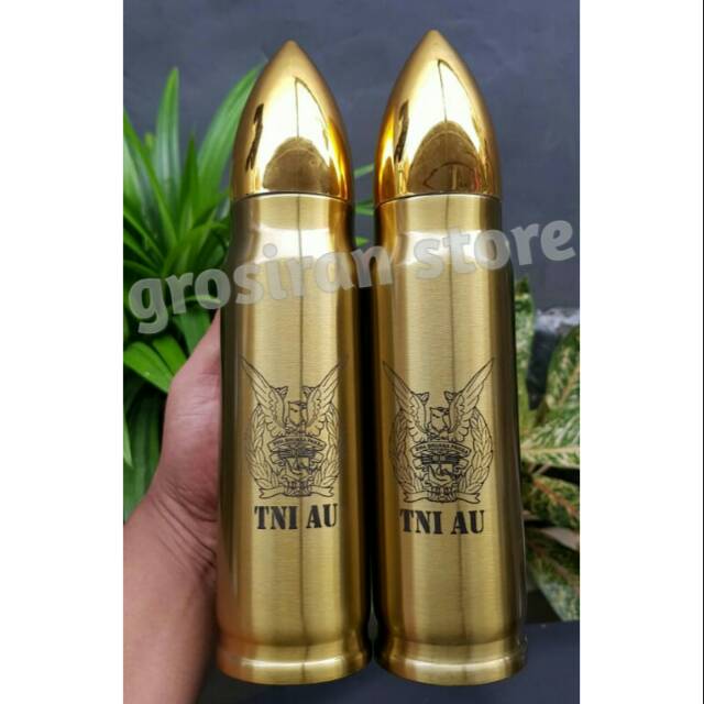 Tumbler termos peluru Botol Minum Termos Bentuk Unik Custom Ukir Grafir Nama Logo Hadiah Koleksi pel