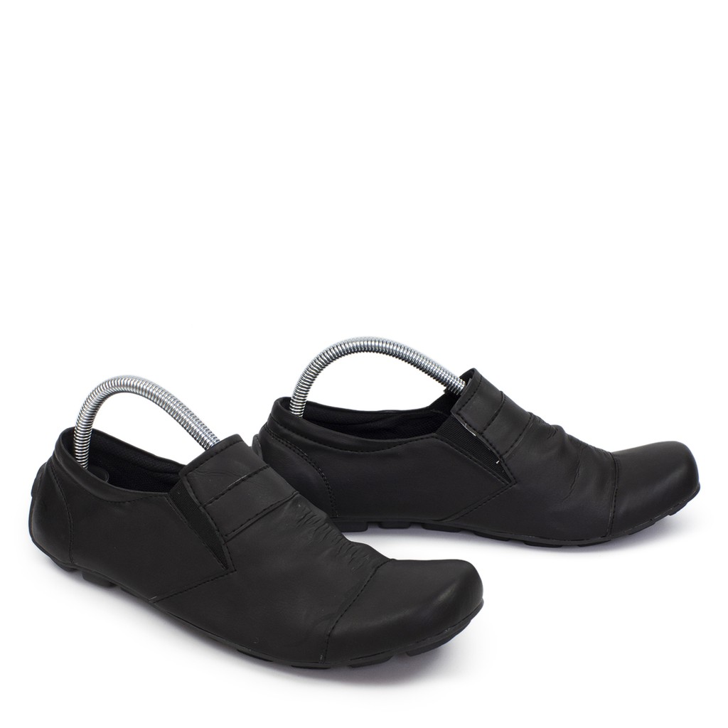 MS SHOP - TERBARU - Sepatu Slop Pria Kickers Wrinkle Mocasin Hitam Slipon Kasual Formal Selop Trendy