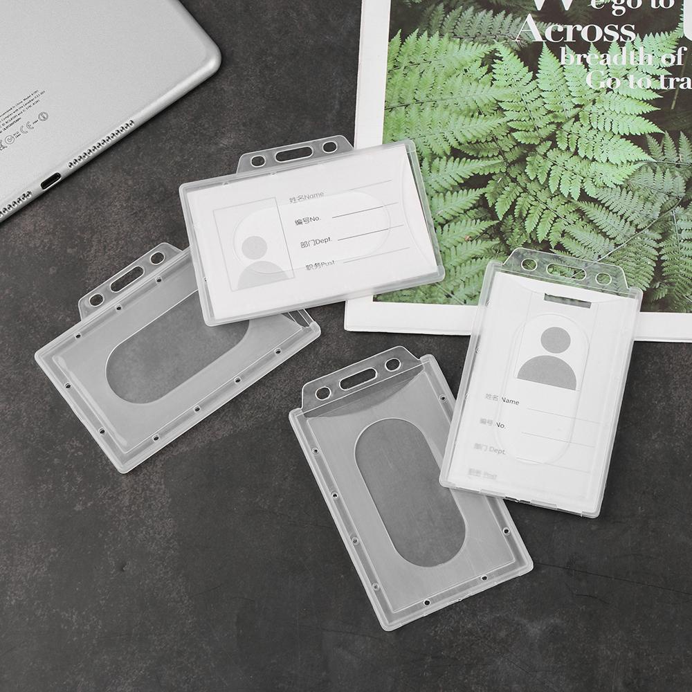 R-flower 5pcs Holder Kartu Kerja Transparan Bening ID Bisnis Case Kantor Sekolah Lencana Multi use Card Sleeve