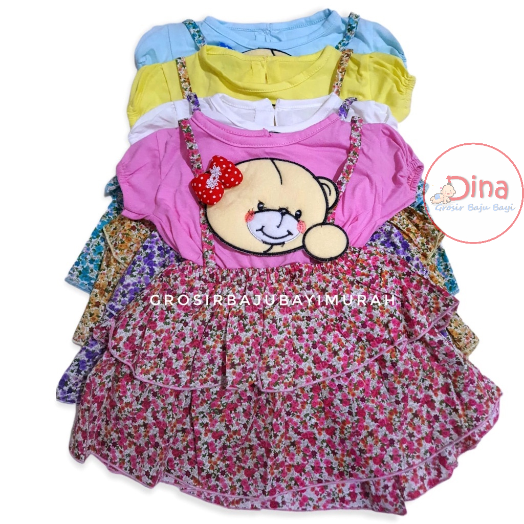 dress baju bayi LALA BEAR (3-12bln)