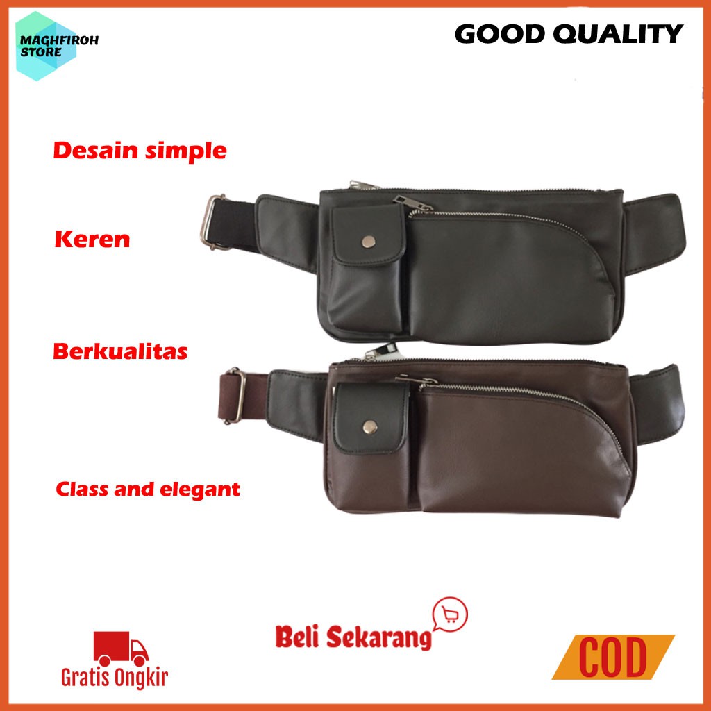 Tas Selempang Pria Asli Anti Air Kain Tas Pinggang Handbag S7E7 Casual Terbaru Kecil Mini