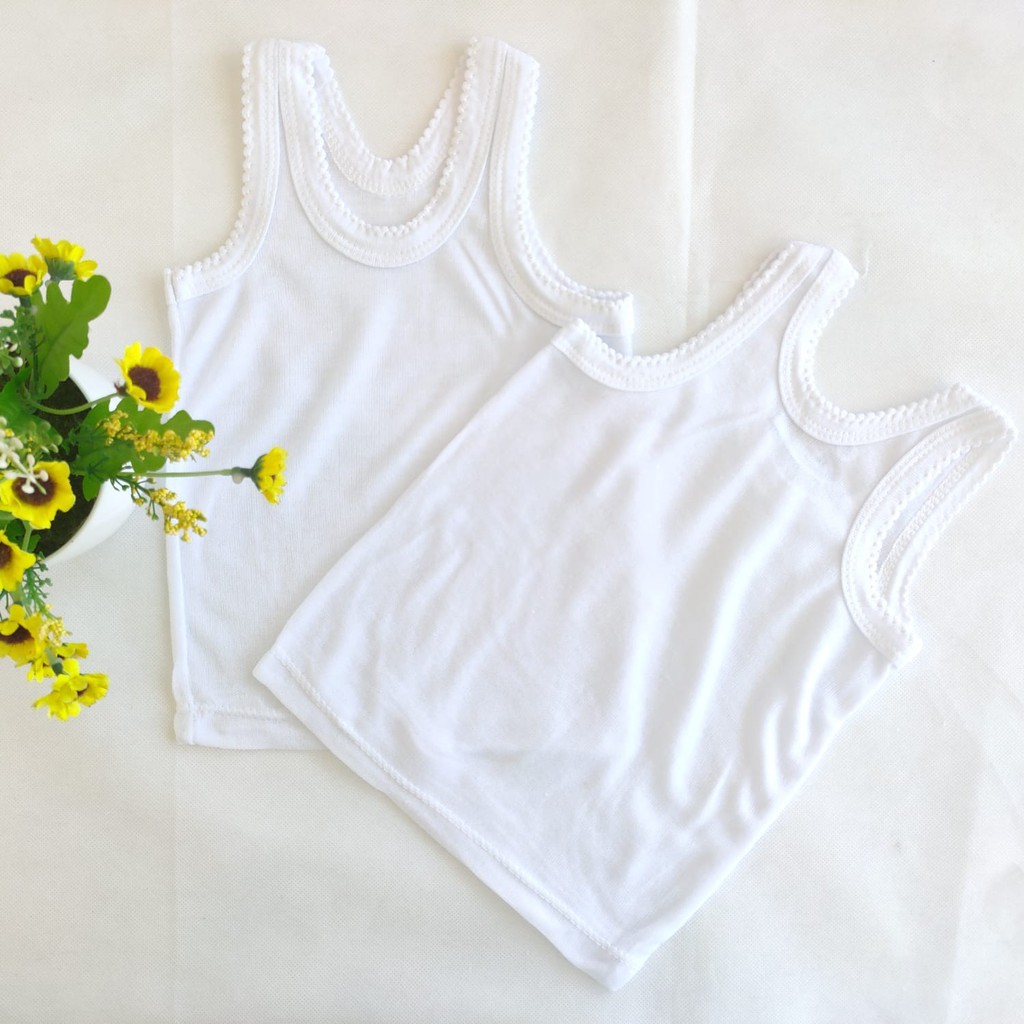 6 pcs Kaos Singlet Bayi dan Anak Dalaman Kutung Putih Polos