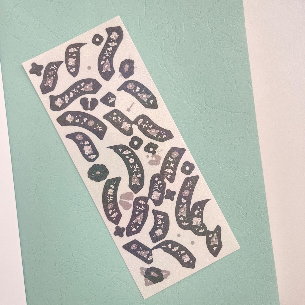 Tape Stiker Perekat Desain Bunga Holografik Tanpa Tanda Untuk Dekorasi