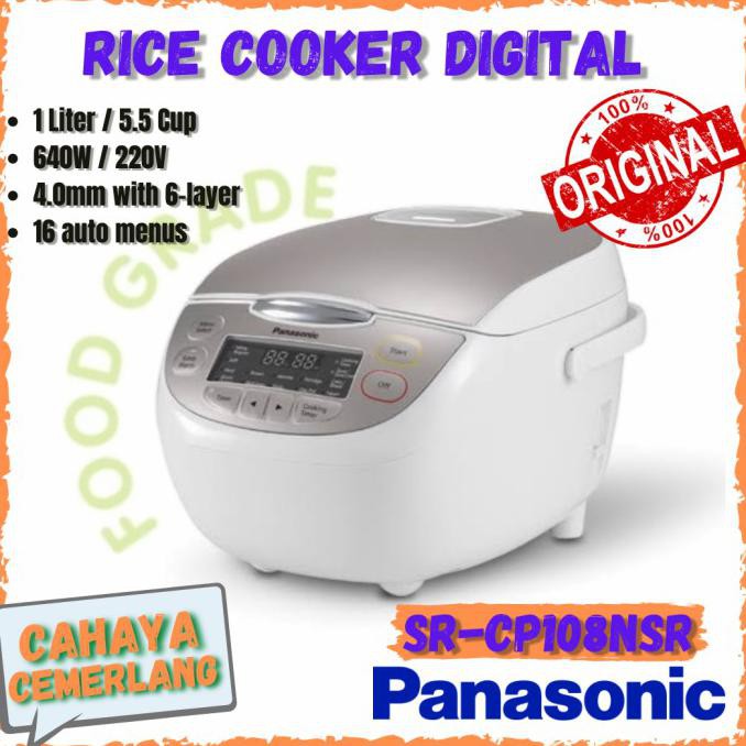 NEW / PANASONIC RICE COOKER 1 LITER DIGITAL SR-CP108NSR / BERKUALITAS