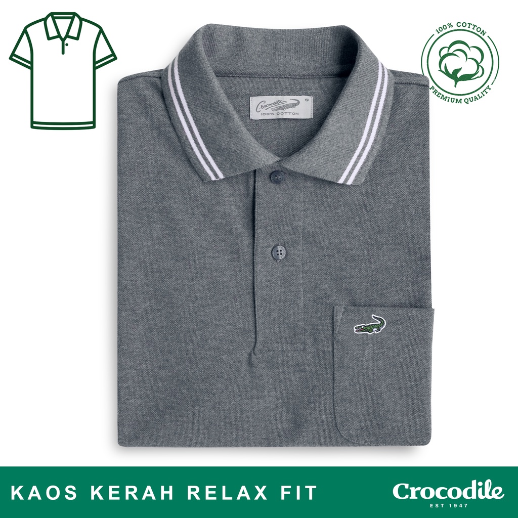 Crocodile DEFI C - Baju Pria Men Polo Shirt - Relax Fit