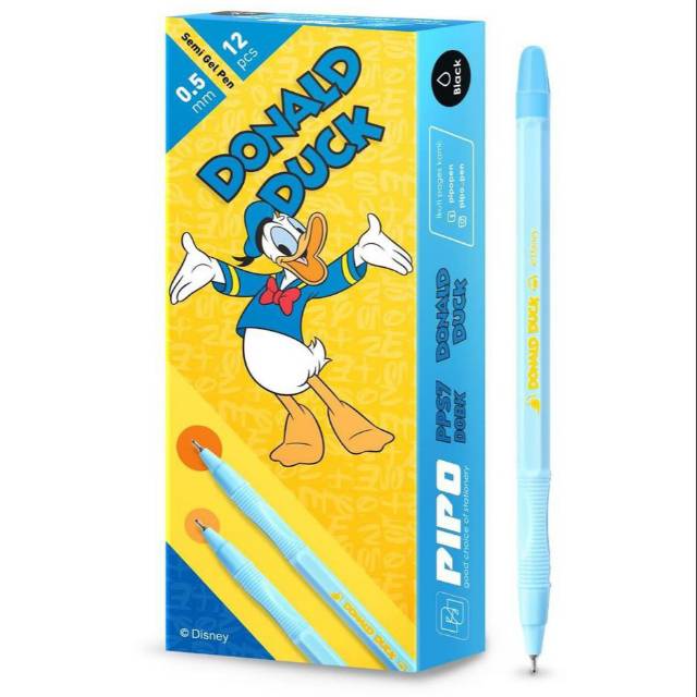 

ORIGINAL Pipo bolpen ballpoint pen donald duck license hitam pps7