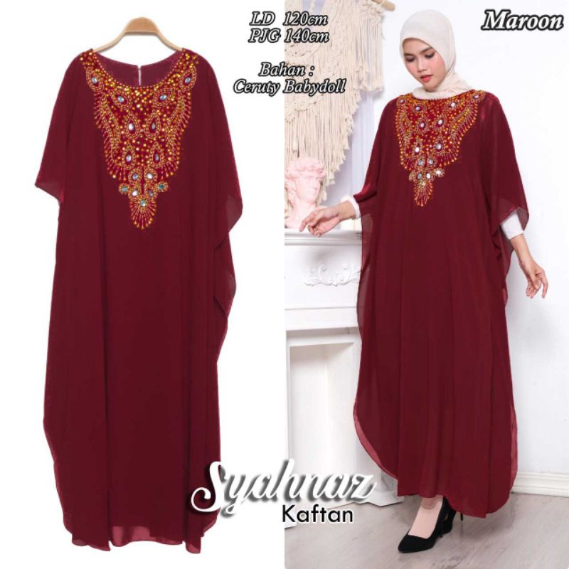 Arnis Kaftan Syahnaz Jumbo Full Payet Ceruty Babydoll