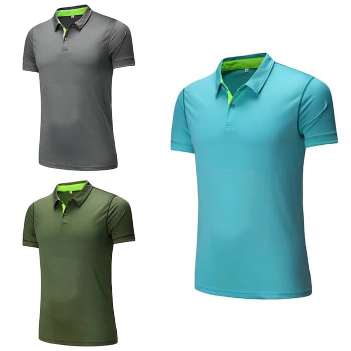 POLO  P031# Polo kaos lari baju olahraga gym fitness adidas nike polos. abu"  COC KATOO