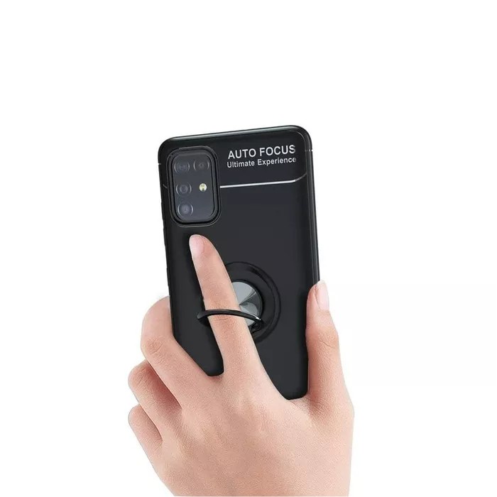 Autofocus Magnetic Ring Case for Samsung Galaxy A51 Invisible Case Auto Focus iRing - Hitam