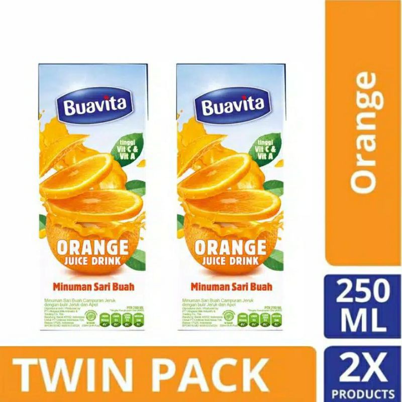 

Paket 2 pcs - Buavita Orange Juice 245 ml