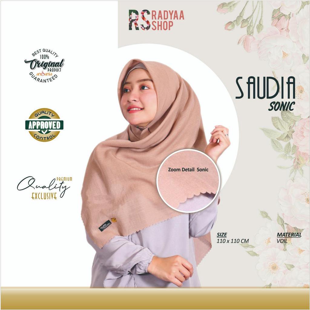 Kerudung Saudia Lasercut Polos Hijab Segi Empat Sonic Kerudung Square