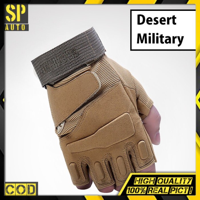 Sarung Tangan Motor Pria Tactical Touring Airsoft Military Blackhawk Army - Half SH 08