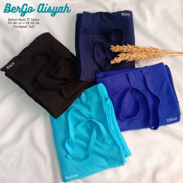 HIJAB DEWASA MUSLIMAH TALI _ BERGO AISYAH BAHAN KAOS TC PREMIUM _ BEST SELLER BISA COD