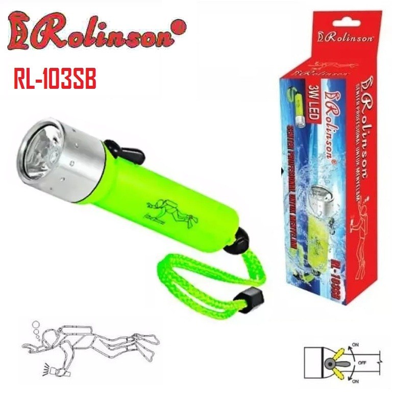 COD Senter Selam Anti Air Diving Flash 3W LED Rolinson RL-103SB