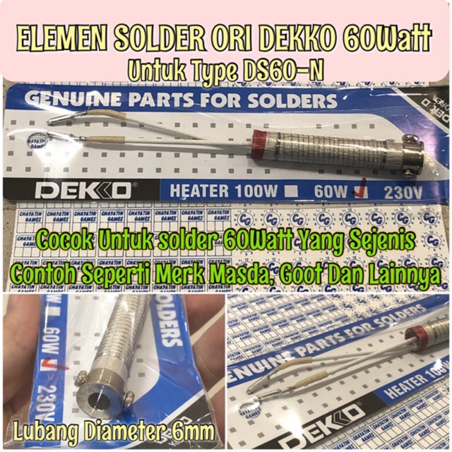 Elemen Solder Original DEKKO 60 Watt Untuk type DS60-N