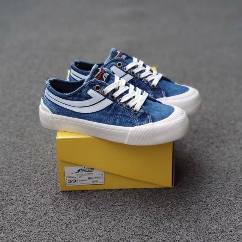 sepatu sneakers johnson galaxy pro low denim original produk lokal termurah
