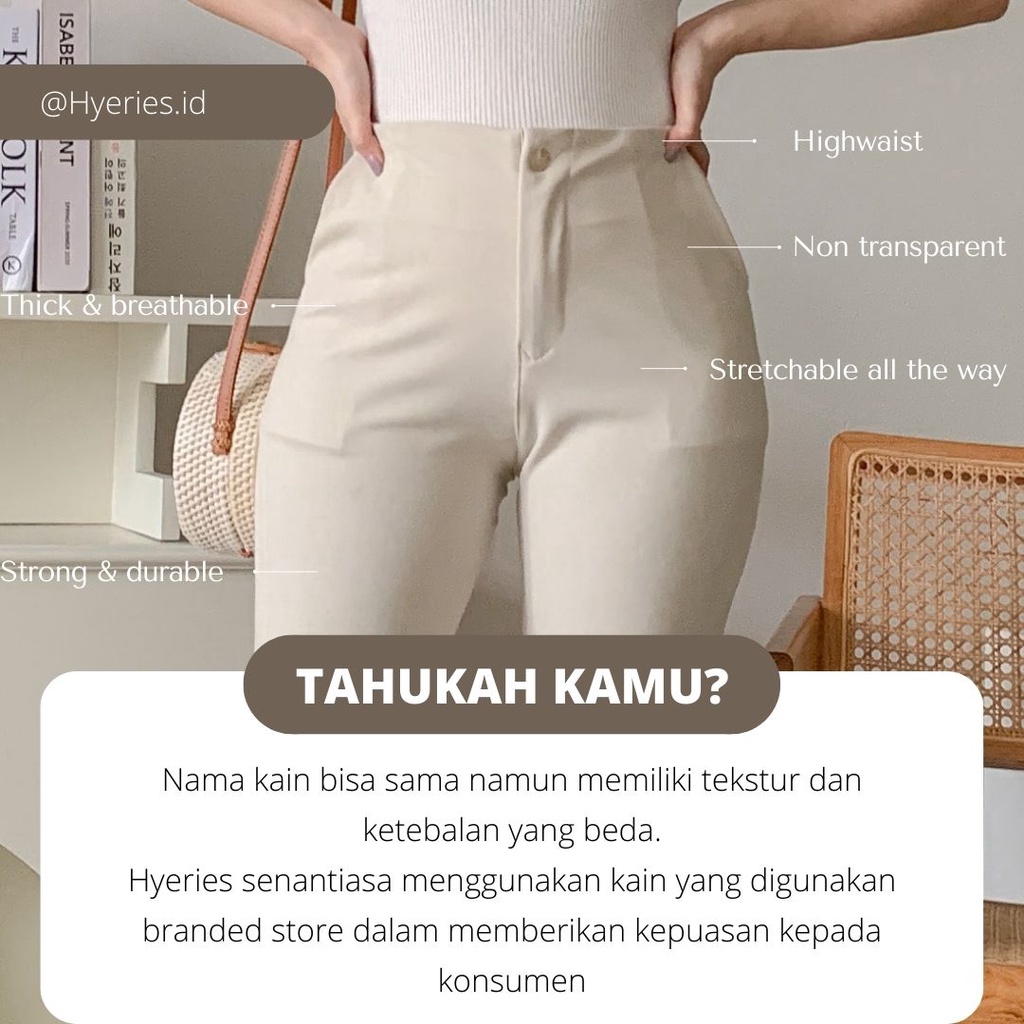 HYERIES COMFY ++ HARISU 7/8 Highwaist Pants / Celana Panjang Wanita /  Long Pants / Celana Kerja Wanita / Slim Fit Pants / Celana Kasual Wanita / Celana Hitam / Celana Pensil Wanita / Celana Scuba / Celana Korea